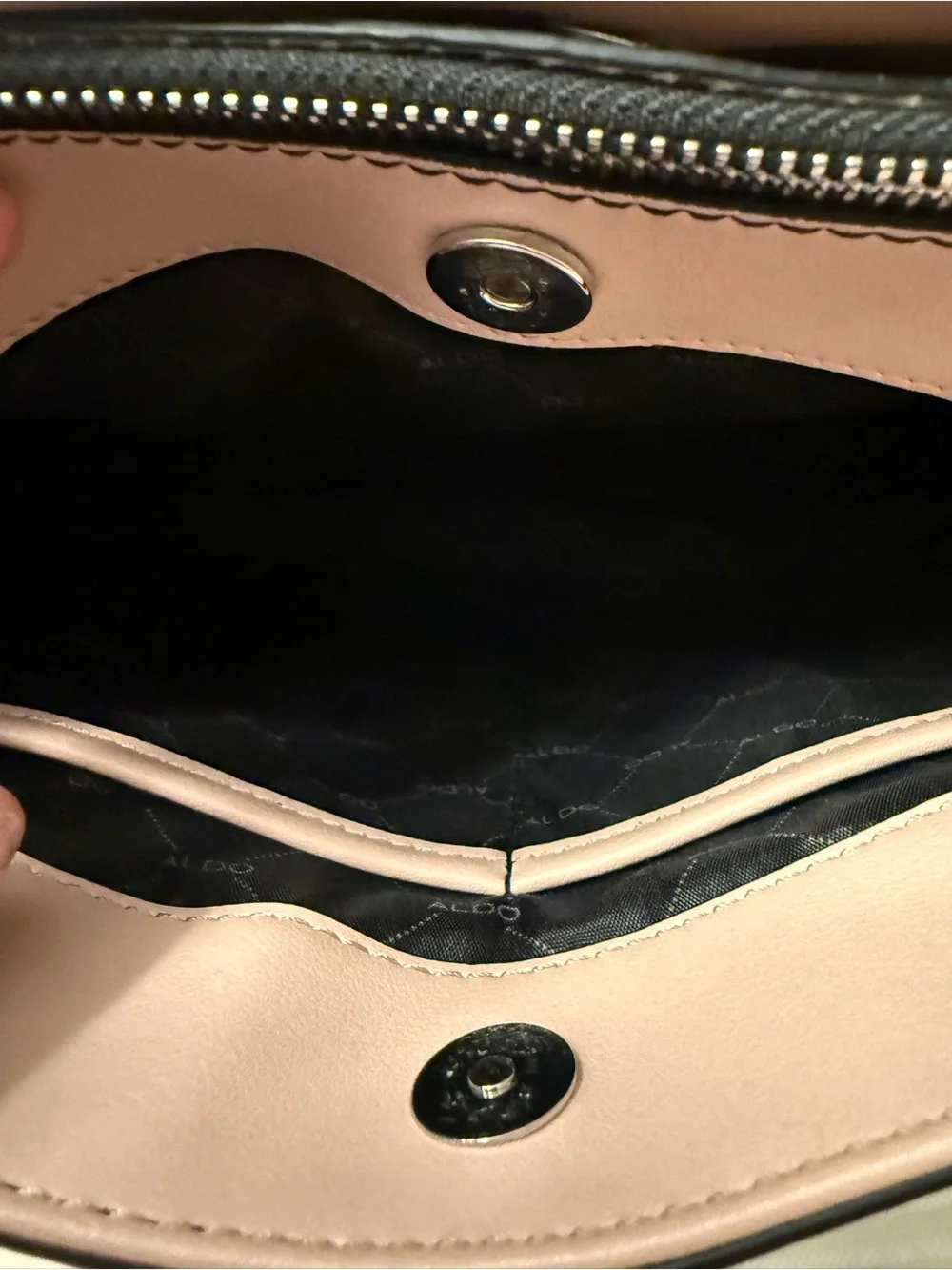 Aldo Black & Gray Snake-Print Tote